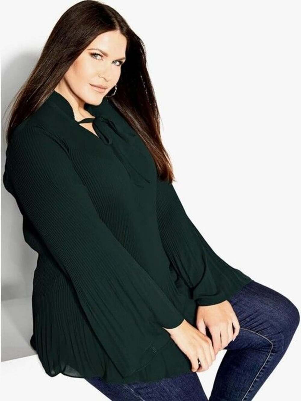 City Chic Women’s Forbidden Top Blouse Green Size 18